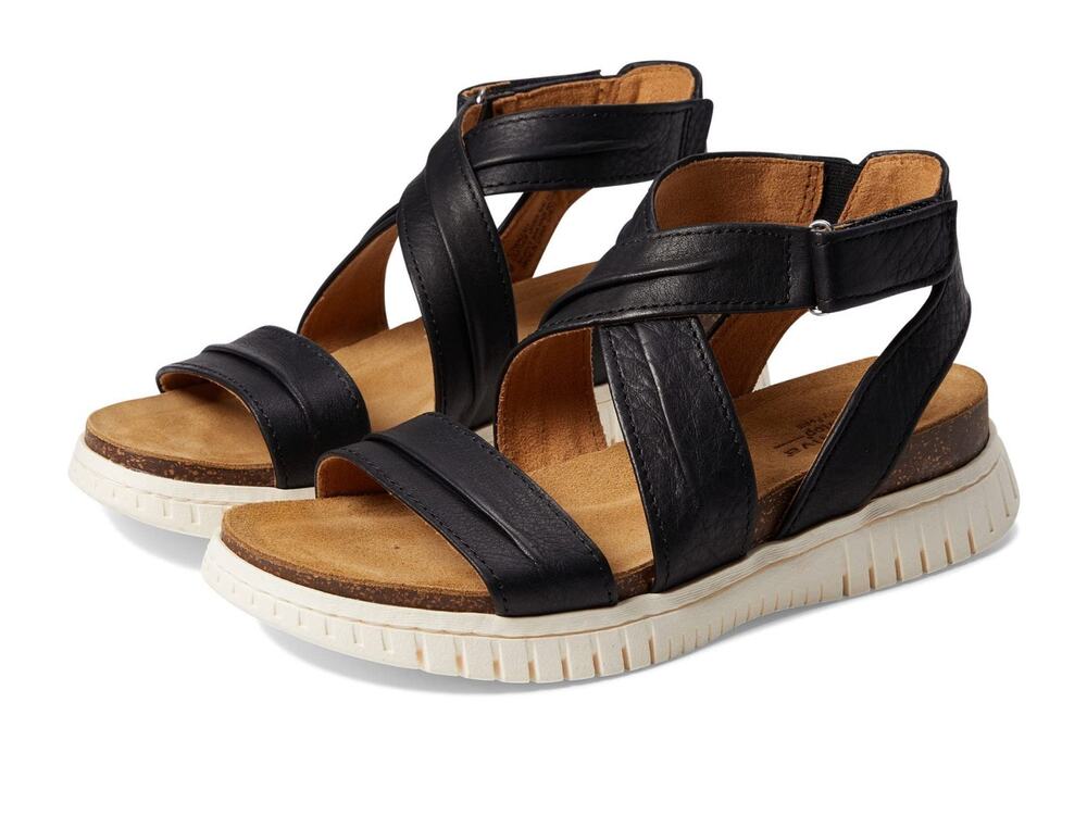 Comfortiva Calvina Womens Black Wide Leather Sandals Shoes Size 8.5 Wide